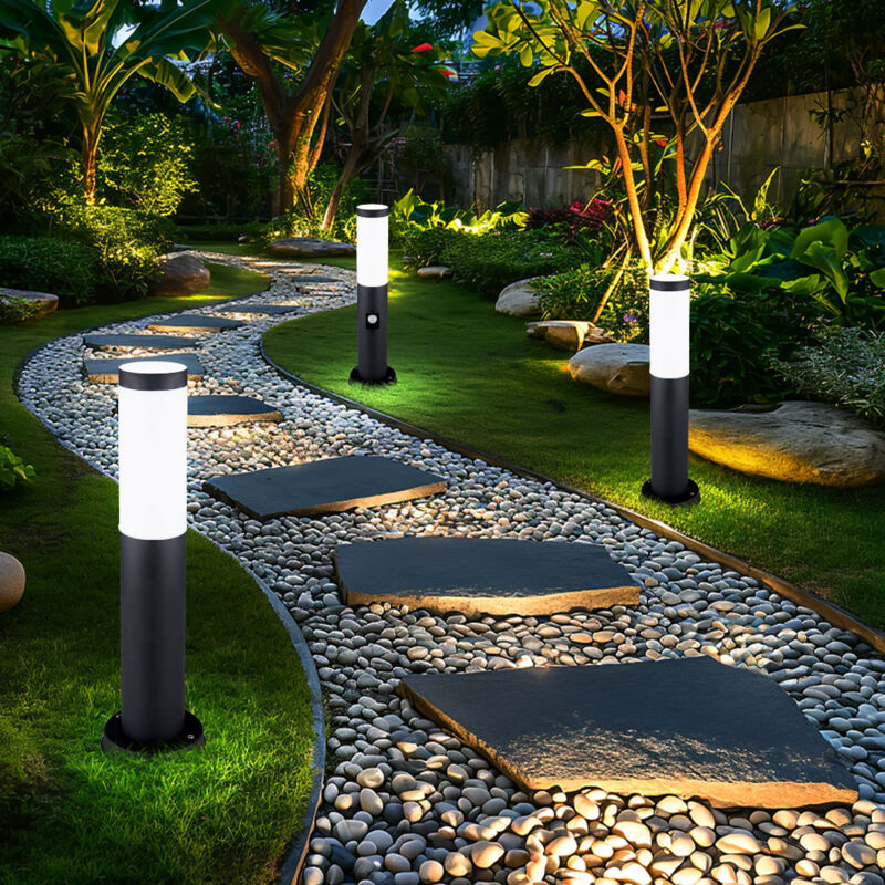 foto del prodotto globo lampada da esterno lampada da esterno lampada da terra paletto luminoso da giardino lampione segnapasso, rilevatore di movimento ip44,
