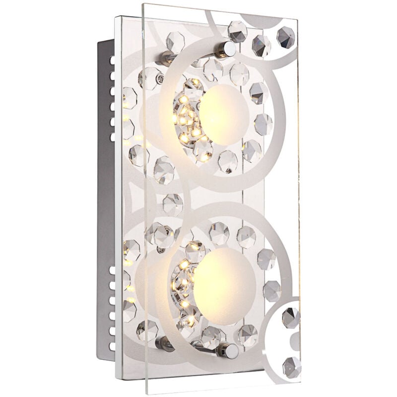 foto del prodotto globo lampada da parete in cristallo lampade da parete a led moderne lampada da parete in vetro satinato, 2x 4w 2x 320 lm bianco caldo, lxp 24x12 cm