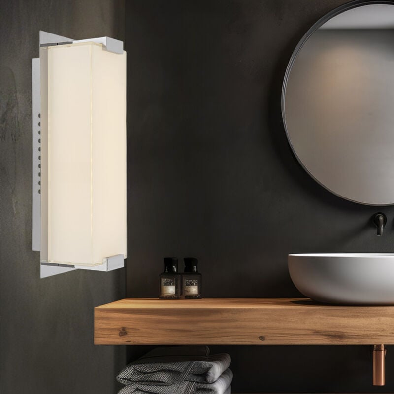 foto del prodotto globo lampada da parete lampada da corridoio a led lampada da scala lampada da parete cromata per camera da letto, vetro satinato. 6w 470lm bianco