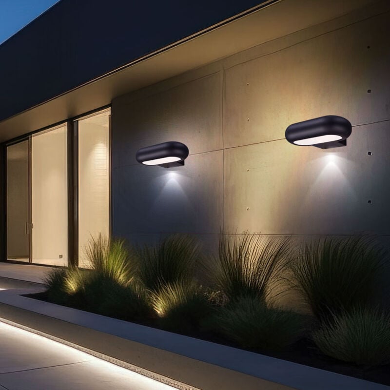 foto del prodotto globo lampada da parete, lampada da esterno, lampada da facciata, lampada da porta d ingresso a led, illuminazione verso il basso, alluminio