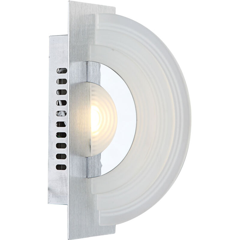 foto del prodotto globo lampada da parete lampada da parete cromata per sala da pranzo argento 1 lampadina led, alluminio, 1x led, lxl 20x7 cm