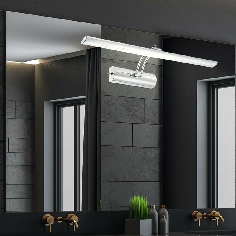 foto del prodotto globo lampada da parete, lampada da quadro, lampada da parete, lampada da lettura a led mobile, cromata, regolabile, metallo acrilico, 1x led 6w