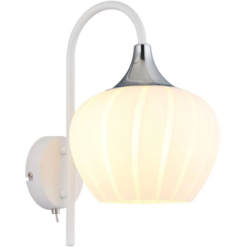foto del prodotto globo - lampada da parete - maxy - bianco - vetro - e27 - 15548ww