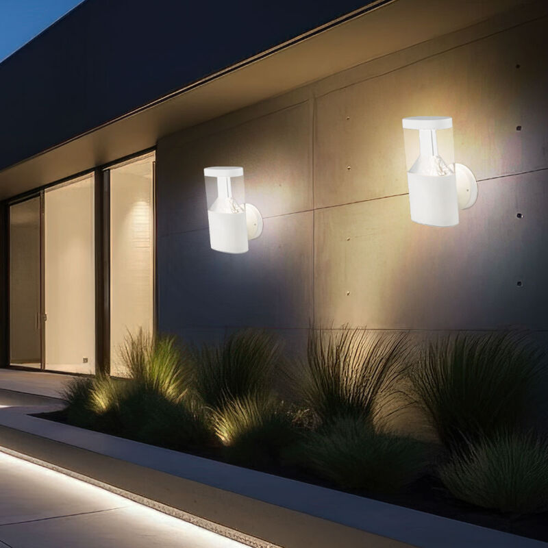 foto del prodotto globo lampada da parete per esterni lampada da giardino a led in acciaio inox lampada da parete per esterni bianca, 7w 450lm bianco caldo, h 23 cm,