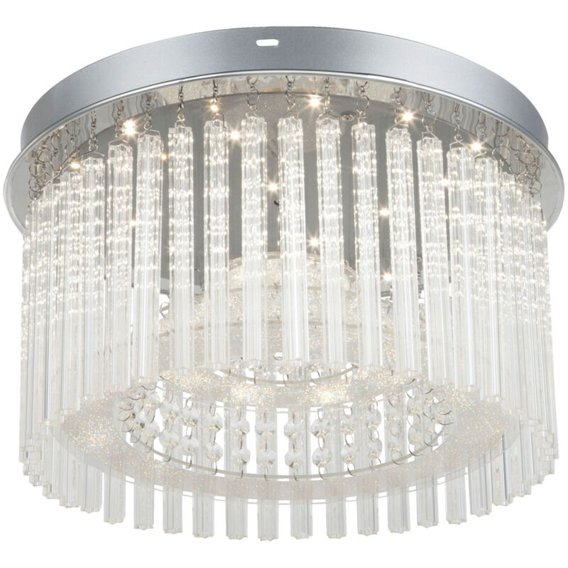 foto del prodotto globo lampada da soffitto a led lampada da soffitto in cristallo cromato lampada da soggiorno, 18w, 1600lm bianco neutro, dxh 37 x 21,5 cm