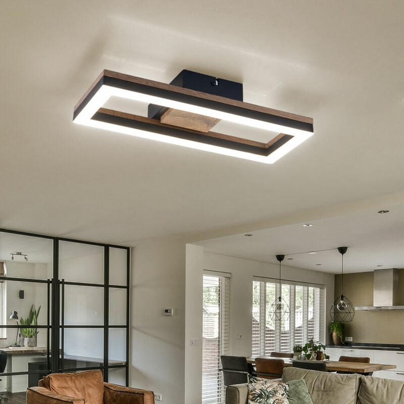 foto del prodotto globo lampada da soffitto a led plafoniera lampada da soggiorno lampada da sala da pranzo lampada da camera da letto, metallo aspetto legno