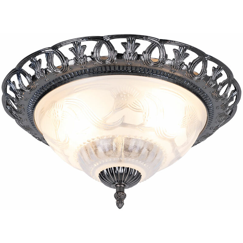 foto del prodotto globo lampada da soffitto bianca da soggiorno, lampada da soffitto argento antico rotonda, lampada retr , elementi decorati in madreperla, metallo,