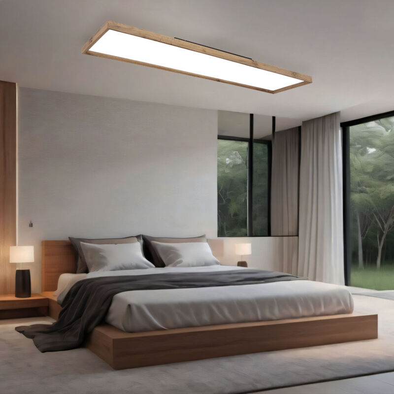foto del prodotto globo lampada da soffitto cct lampada da soffitto camera da letto lampada in legno stile country, marrone opalino, led 36w 2400lm 2700 6500k, lxpxh