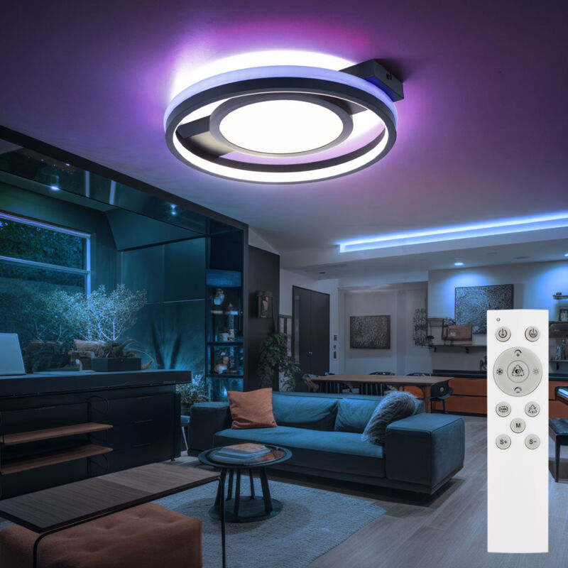 foto del prodotto globo lampada da soffitto con telecomando lampada da soffitto, dimmerabile lampada daylight, rotonda, cambio colore cct rgb, led 40w 1200lm, lxpxh
