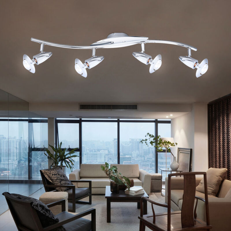 foto del prodotto globo lampada da soffitto illuminazione metallo cromo bianco spot mobile camera da letto
