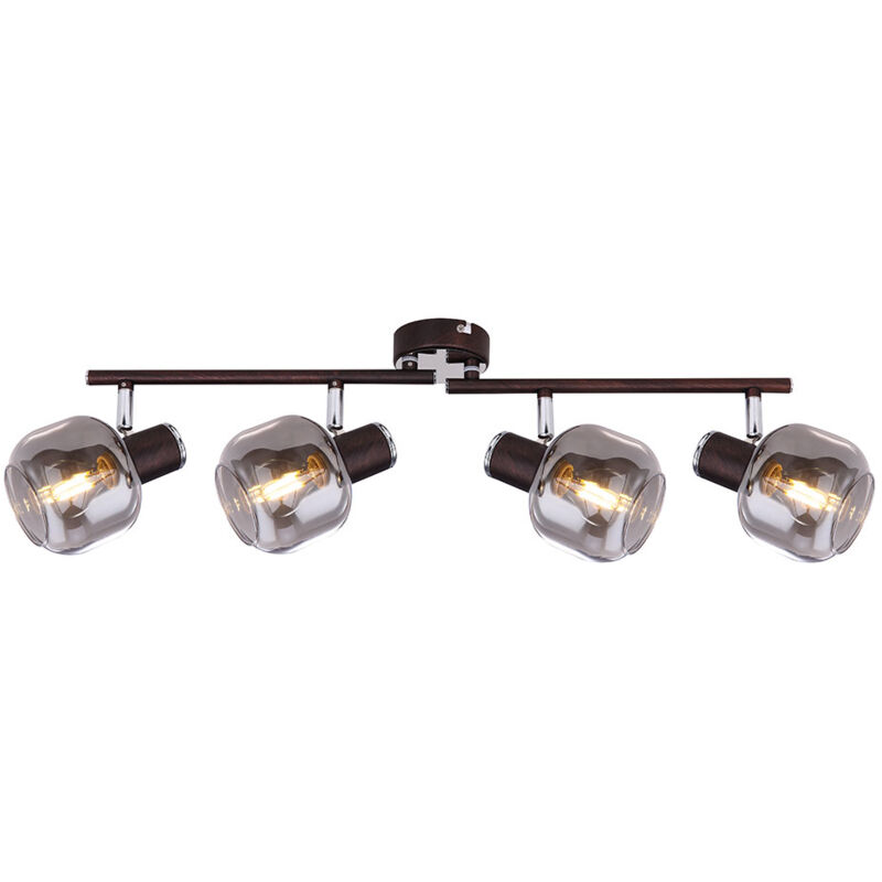 immagine 0 del prodotto globo lampada da soffitto lampada da sala da pranzo lampada da cucina, cromata color bronzo, vetro metallico, lxlxh 58x10x18 cm