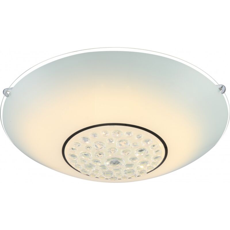 foto del prodotto globo lampada da soffitto lampada da soffitto lampada soggiorno lampada sala da pranzo camera da letto, metallo cromo cristalli opale, 1x led 18w