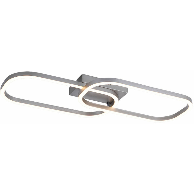 foto del prodotto globo lampada da soffitto lampada da soffitto led lampada da soggiorno lampada di design a due rettangoli, metallo argento opalino, 1x led 24 w 970