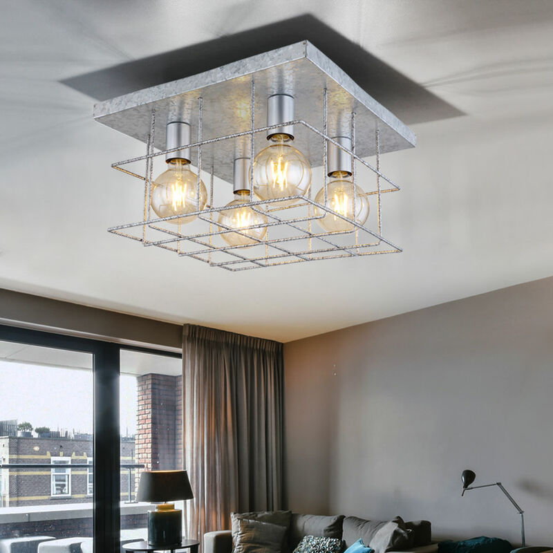 foto del prodotto globo lampada da soffitto plafoniera lampada da soggiorno lampada da corridoio lampada da sala da pranzo, forma a griglia in zinco, 4 lampadine,