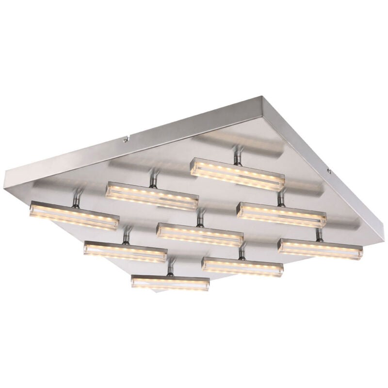 foto del prodotto globo lampada da soffitto plafoniera soggiorno luce camera da letto, 9 punti lampadina mobili, nichel satinato opaco, led 2.9w 1665lm bianco caldo,