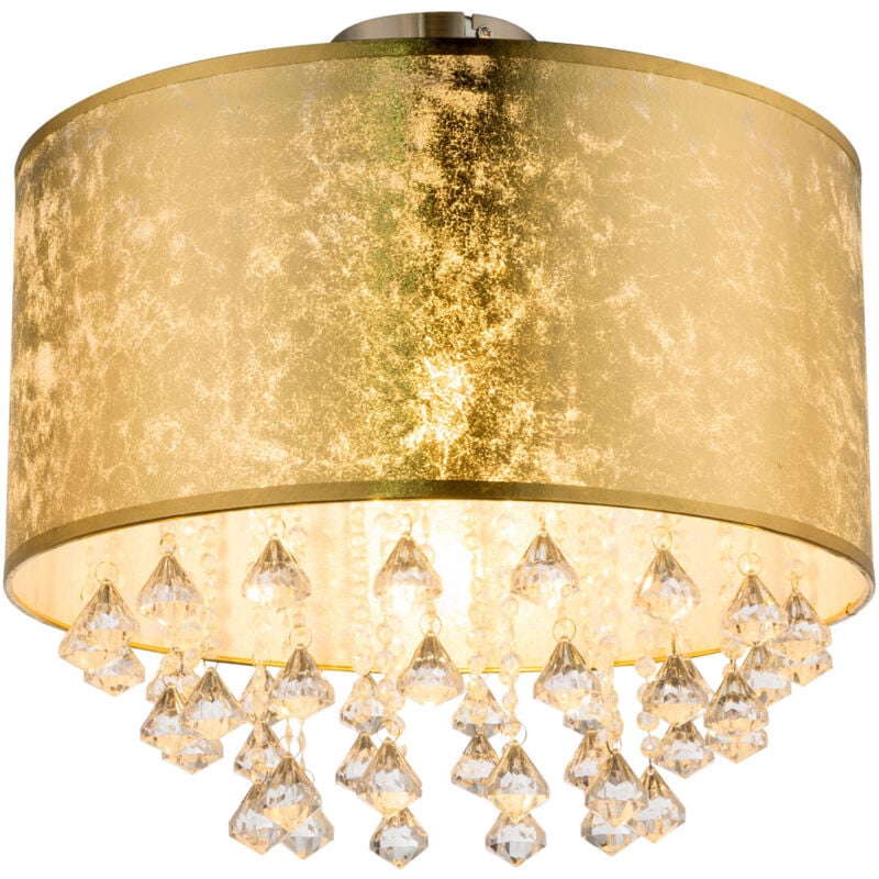 immagine 0 del prodotto globo lampada da soffitto sleep guest room paralume in tessuto lampadario in cristallo leaf gold design 15187d3s