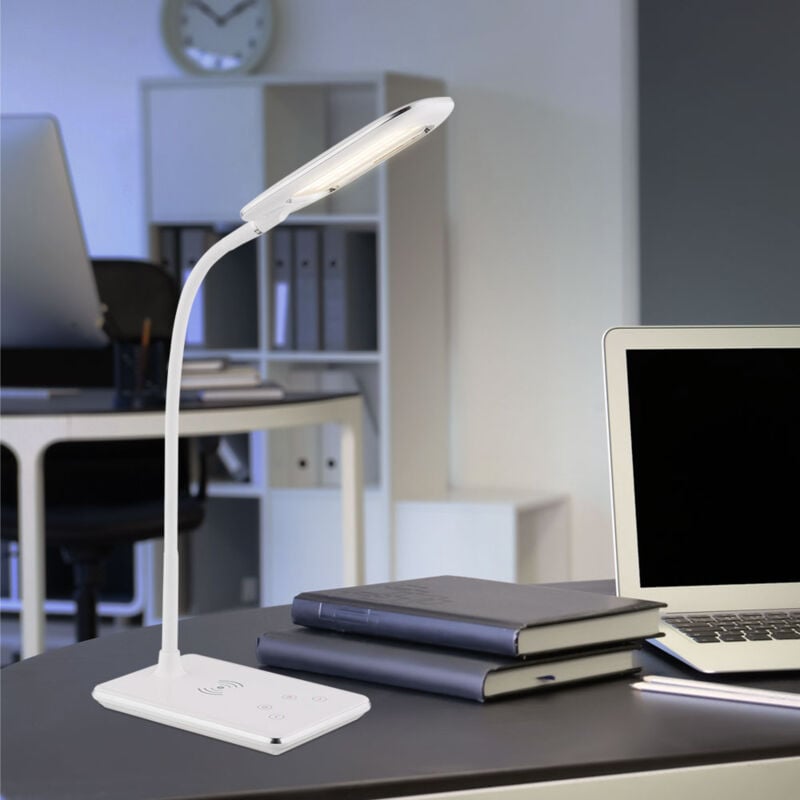 foto del prodotto globo lampada da tavolo a led luce cromata caricabatterie usb wireless mobile touch dimmer