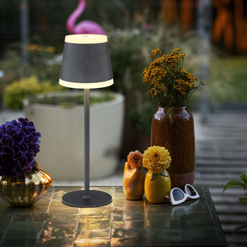 foto del prodotto globo lampada da tavolo a led per esterni lampada da tavolo ricaricabile lampada da tavolo cordless con touch dimmer, ip54 resistente alle