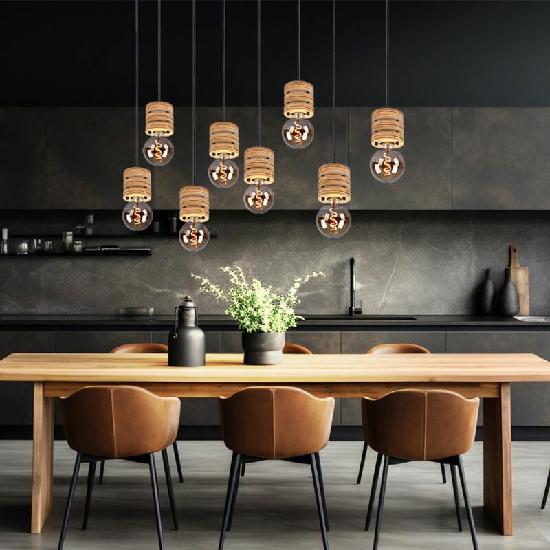foto del prodotto globo lampada da tavolo da pranzo a sospensione lampada a sospensione in legno tavolo da pranzo in legno lampade in legno sospese a soffitto,
