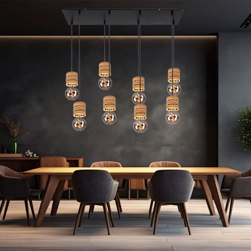 foto del prodotto globo lampada da tavolo da pranzo a sospensione lampada a sospensione in legno tavolo da pranzo in legno lampade in legno sospese a soffitto,