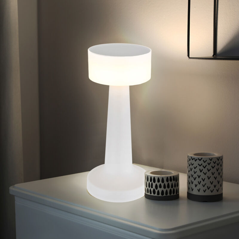 foto del prodotto globo lampada da tavolo lampada da scrivania lampada da tavolo lampada da lettura lampada da soggiorno, plastica bianca, batteria usb dimmerabile