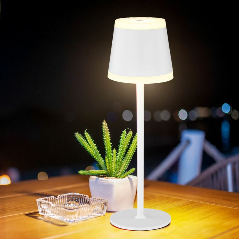 foto del prodotto globo lampada da tavolo lampada da tavolo per esterni led bianco dimmer tattile lampada da giardino dimmerabile a batteria usb, metallo acrilico,