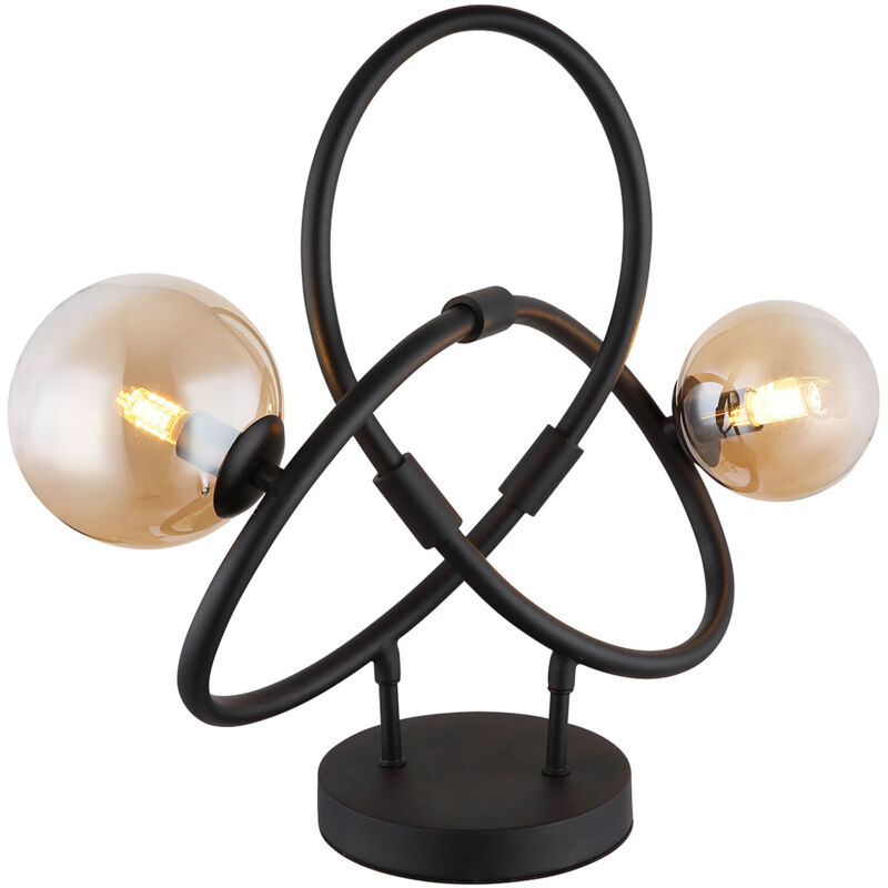 foto del prodotto globo lampada da tavolo tuberius ottone nero vetro
