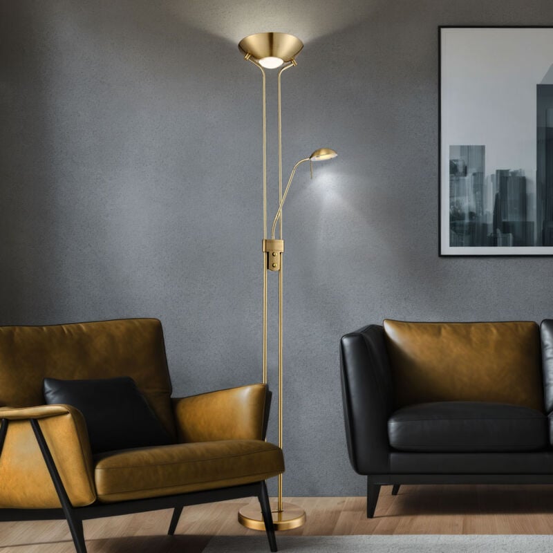 foto del prodotto globo lampada da terra a led lampada da lettura dimmerabile lampada da soggiorno flessibile proiettore da soffitto lampada da terra, 1x 16w 1440lm,