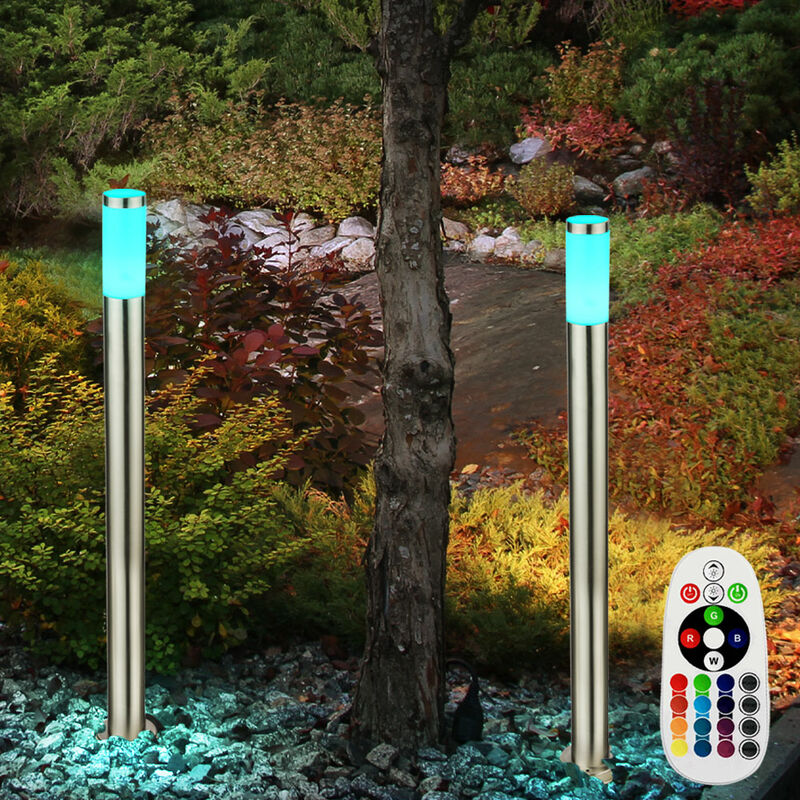 foto del prodotto globo lampada da terra, dimmerabile con telecomando, lampada da terra, lampada da esterno, luce da giardino, lampada da vialetto, cambio colore