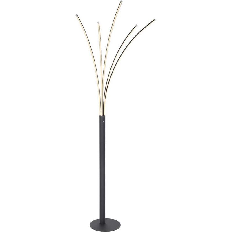 foto del prodotto globo lampada da terra lampada da terra a led con touch dimmer lampada da soggiorno lampada laterale in metallo nero, dimmerabile, 36w 910lm 3000k,