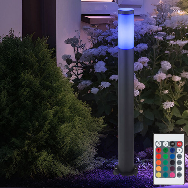 foto del prodotto globo lampada da terra per esterno lampada da esterno da giardino antracite con telecomando dimmerabile in un set comprensivo di lampadine led rgb