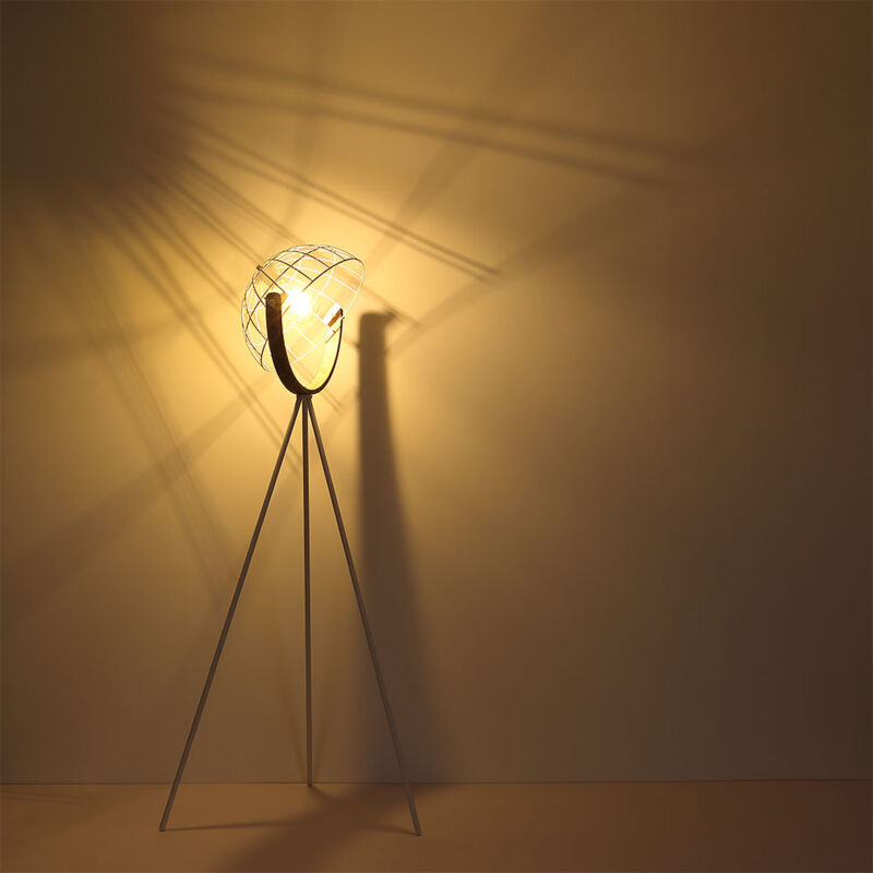 foto del prodotto globo lampada da terra treppiede vintage soggiorno lattice design retro stand lampada spot girevole