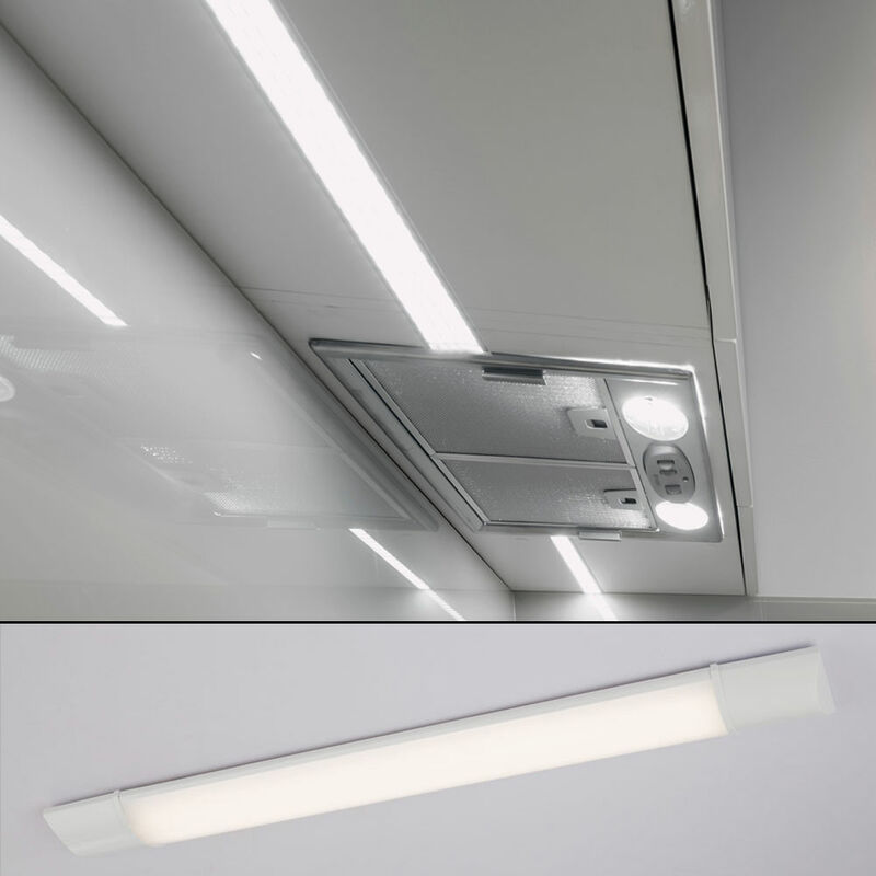 foto del prodotto globo lampada sottopensile lampada da cucina lampada da cucina, impermeabile ip65, bianco opale, led 36w 3400lm bianco neutro, lxpxh 123x6,7x2,2cm