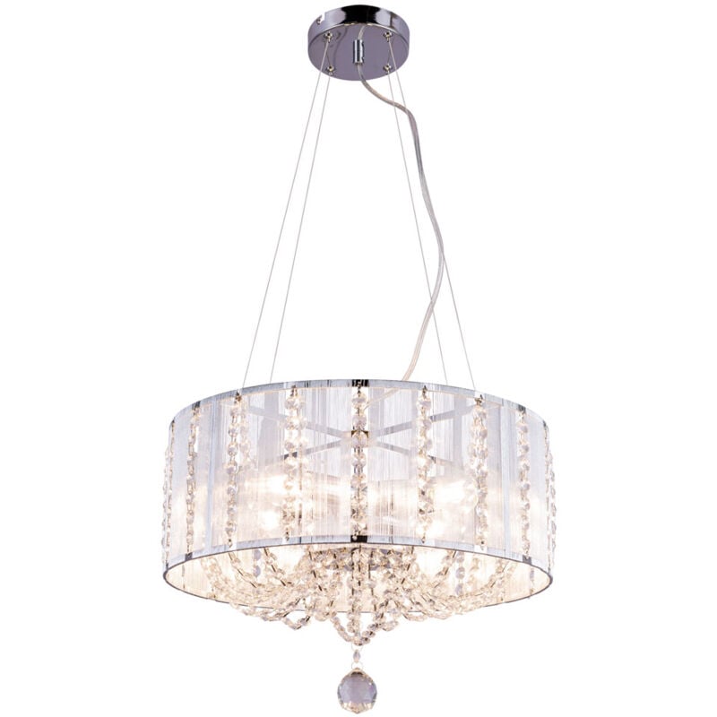 foto del prodotto globo lampadario a sospensione a soffitto in cristallo lampada a sospensione cromata illuminazione sala da pranzo lampadario metallizzato argento