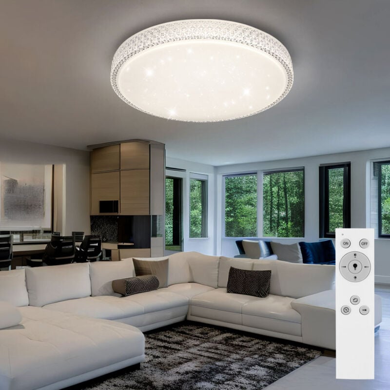 foto del prodotto globo led design cct lampada da soffitto soggiorno apparecchio telecomando faretti in cristallo effetto stella bianco dimmerabile
