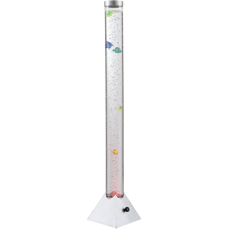 foto del prodotto globo led rgb colonna d acqua trasparente pesce decorativo lampada da terra interruttore cavo cambio colore