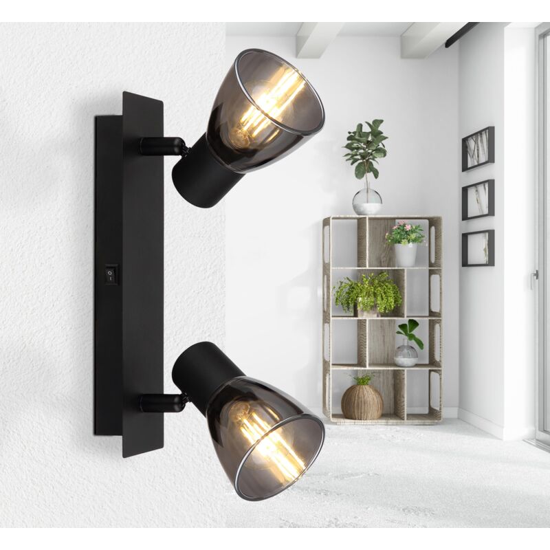 foto del prodotto globo lighting faretti metallo nero opaco 2 x e14
