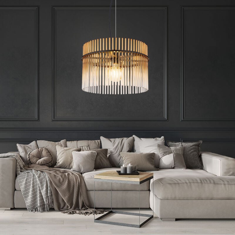 foto del prodotto globo lighting lampada a sospensione lampada da soggiorno lampada da sala da pranzo lampada da soffitto, metallo nero aste di vetro color fumo, 1