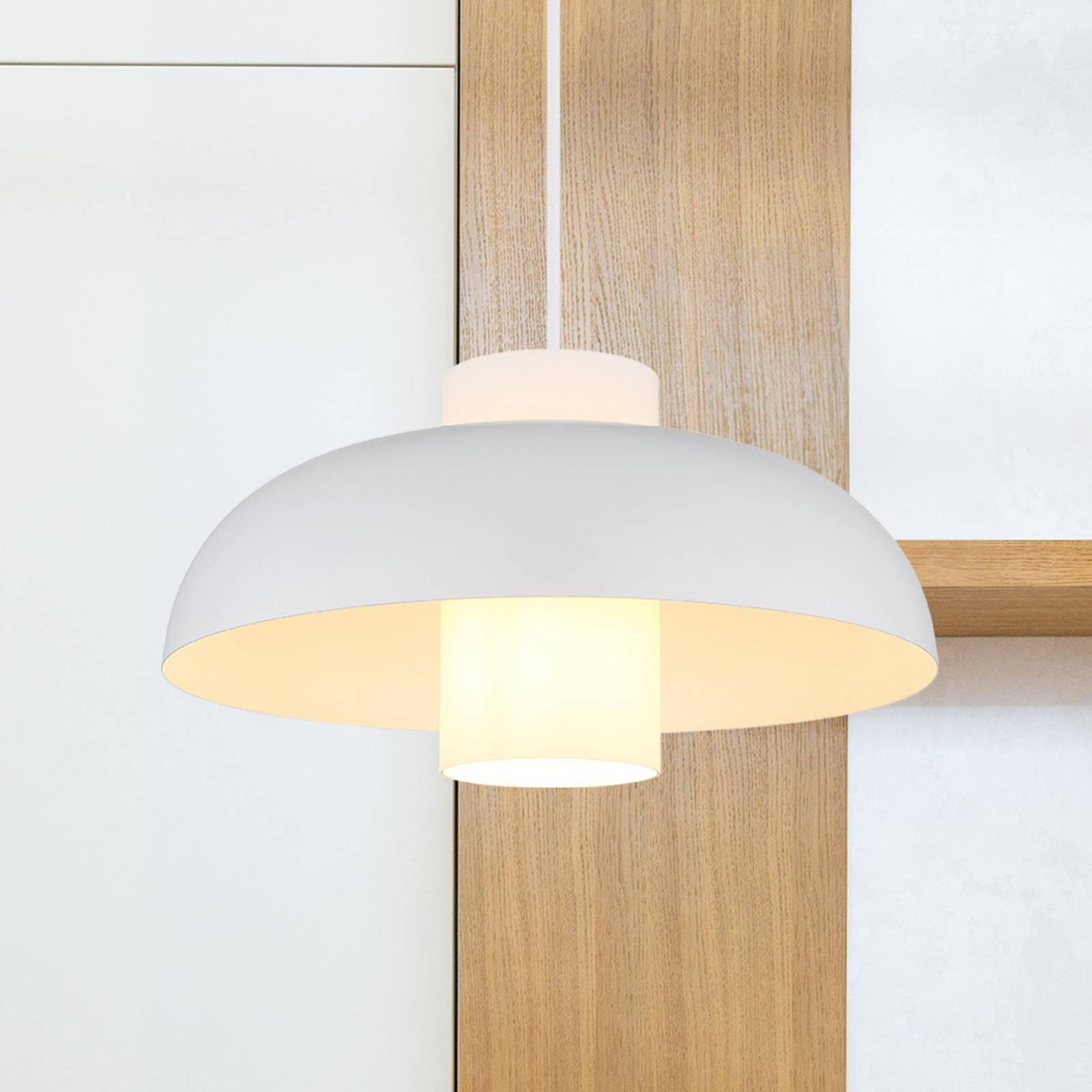 foto del prodotto globo lighting lampada a sospensione lampada da soggiorno rotonda bianca lampada da sala da pranzo lampada da soffitto, metallo vetro, 1 fiamma