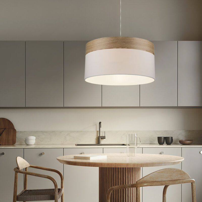 foto del prodotto globo lighting lampada a sospensione led lampada da soggiorno lampada a sospensione da tavolo lampada da cucina lampada effetto legno, tessuto