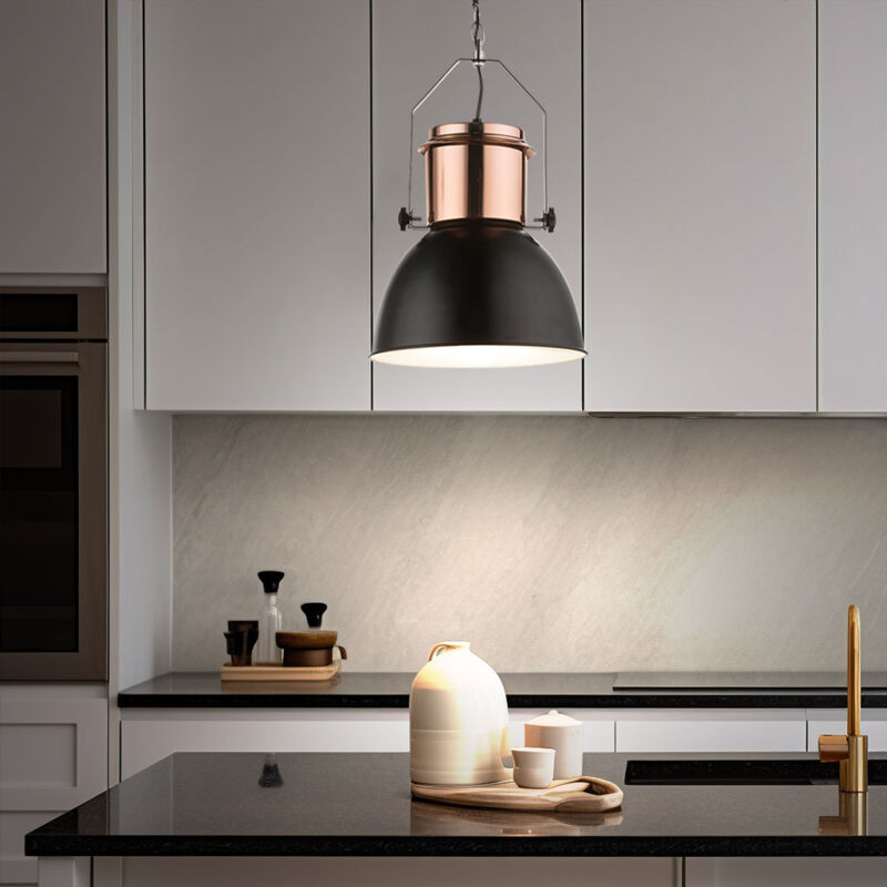 foto del prodotto globo lighting lampada a sospensione led retro sala da pranzo a sospensione nera lampada a sospensione rame industriale, metallo, 9w 810lm bianco
