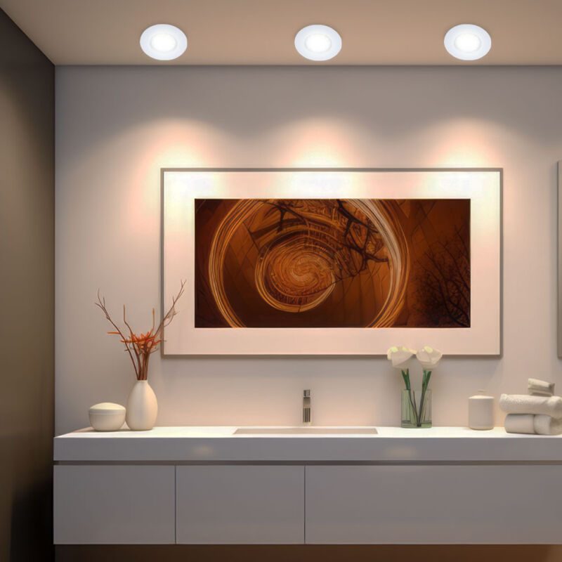 foto del prodotto globo lighting lampada da incasso a soffitto faretti faretto da soffitto faretto da incasso soggiorno, rotondo bianco, 1x led 3,6w 230lm 3300k, pxh