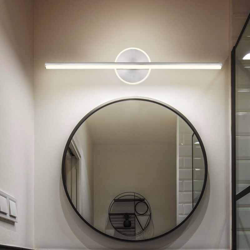 foto del prodotto globo lighting lampada da parete a led bagno lampada da bagno lampada da parete specchio luce moderna, metallo nichel acrilico opale, 10w 720lm