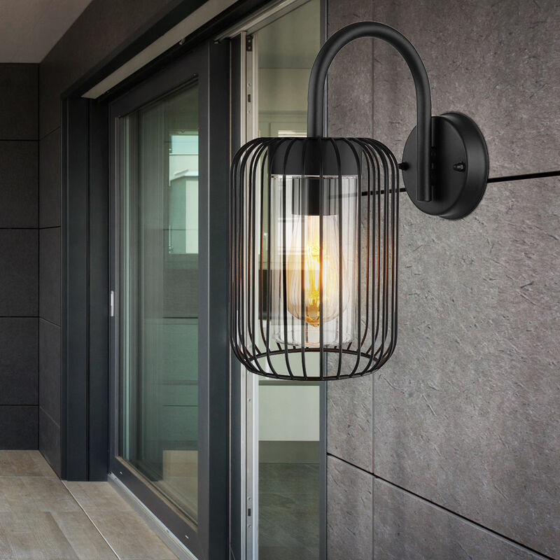 foto del prodotto globo lighting lampada da parete a led per esterni lampada da facciata in acciaio inox lanterna nera da giardino ip44, metallo, 1x 7w 806lm bianco