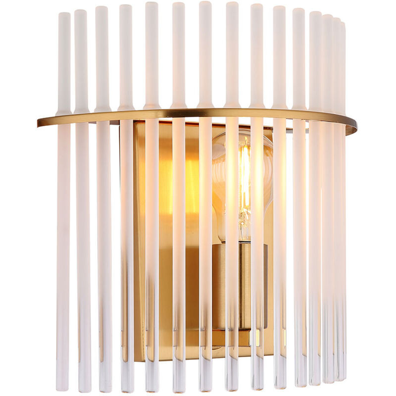 foto del prodotto globo lighting lampada da parete aste in vetro lampada da soggiorno lampada da parete opale oro camera da letto, metallo, attacco e27, lxlxh