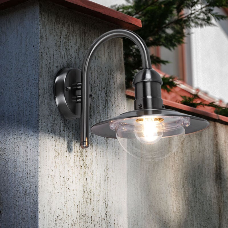 foto del prodotto globo lighting lampada da parete, lampada da esterno, lampada da parete, lampada da ingresso, acciaio inossidabile, argento, resistente agli