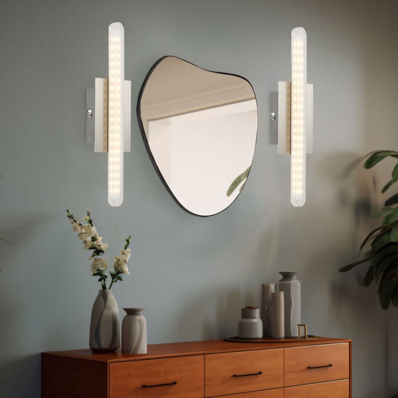 foto del prodotto globo lighting - lampada da parete lampada da specchio lampada da camera a led lampada da parete cromata lampada da scala, 4w 260lm bianco caldo, lxh