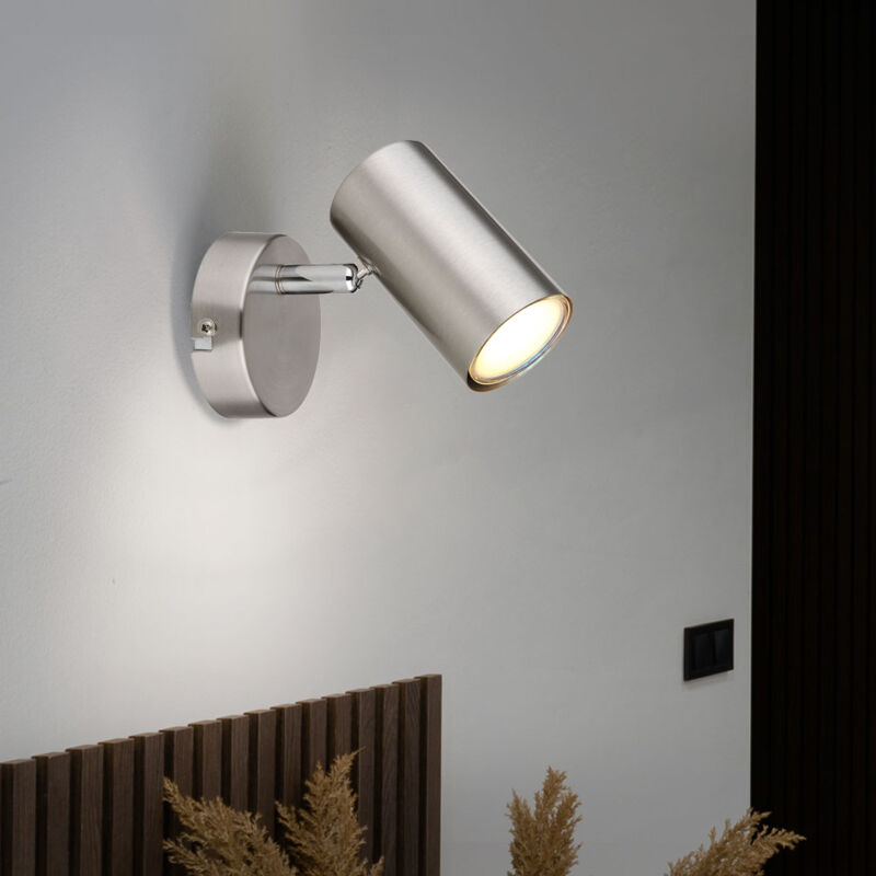 foto del prodotto globo lighting lampada da parete spot orientabile lampada da parete argento luce corridoio mobile, metallo, attacco gu10, lxlxh 12x8x10 cm