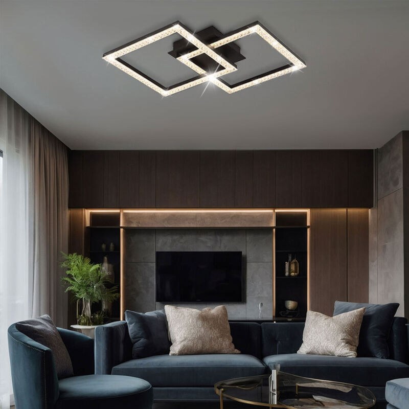 foto del prodotto globo lighting lampada da soffitto a led lampada da soggiorno lampada da soffitto lampada da sala da pranzo cristalli regolabile, rettangolare,