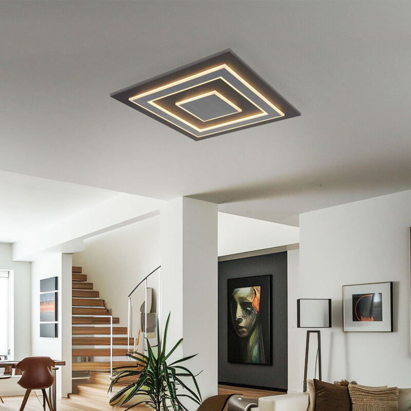 foto del prodotto globo lighting lampada da soffitto a led lampada da soggiorno struttura del pannello della plafoniera, mdf plastica metallo, 50w 1900lm bianco